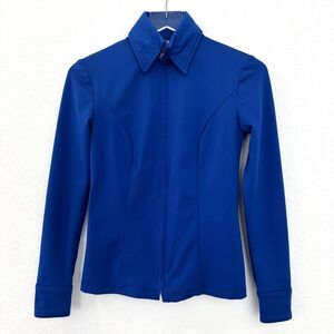 Vintage Women’s Track Jacket XS Electric Blue 70s Tenniscore Preppy Pickleball